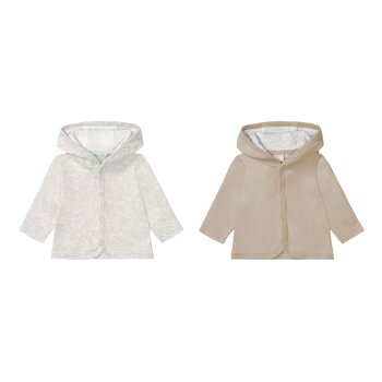 lupilu® Baby Sweatjacke, 2 Stück, aus reiner Bio-Baumwolle (hellgrau/beige, 86/92) - B-Ware sehr gut