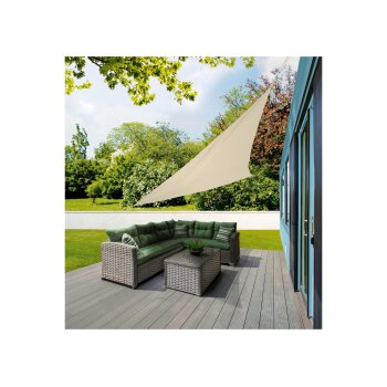 LIVARNO home Sonnensegel, witterungsbeständig (dreieckig/beige) - B-Ware neuwertig