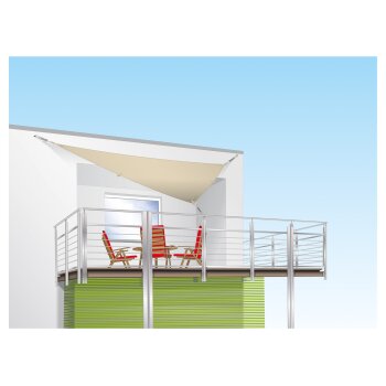 LIVARNO home Sonnensegel, witterungsbeständig (dreieckig/beige) - B-Ware neuwertig