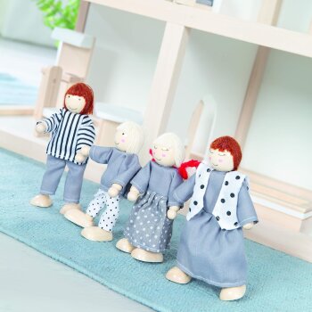 roba Puppenhaus, Puppenvilla inkl. Möbel und Puppen, Holz natur - B-Ware Transportschaden Kosmetisch