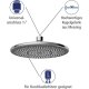 WENKO Watersaving Duschsystem, 22,5 x 75-120 cm, chrom - B-Ware sehr gut