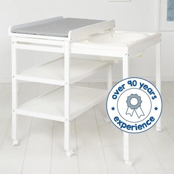 roba Bade-Wickel-Kombination + Wickelauflage, weiß/grau - B-Ware sehr gut