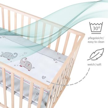 roba Laufgitter 75 x 100 + Einlage Jumbotwins - Holz natur - B-Ware neuwertig