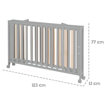 roba Klappbett Fold Up, 60 x 120 cm, Holz taupe, 2-fach höhenverstellbar - B-Ware sehr gut