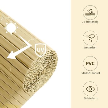 Ribelli Sichtschutzmatte, aus PVC, 90 x 500 cm, bambus - B-Ware neuwertig