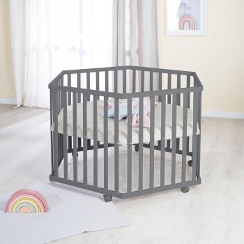 roba Laufgitter, 6-eckig, aus Holz, anthrazit - B-Ware...