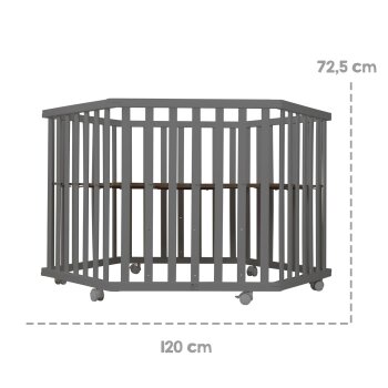 roba Laufgitter, 6-eckig, aus Holz, anthrazit - B-Ware neuwertig