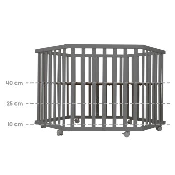 roba Laufgitter, 6-eckig, aus Holz, anthrazit - B-Ware neuwertig