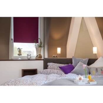 Lichtblick Klemmfix Thermo-Rollo, blickdicht, wärmeisolierend, Montage ohne Bohren, 90 x 220 cm, fuchsia - B-Ware neuwertig