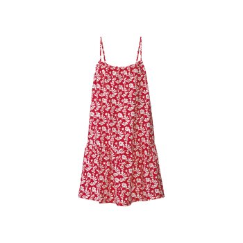 esmara® Damen Kleid, weit geschnitten, mit Viskose (rot, M (40/42)) - B-Ware neuwertig