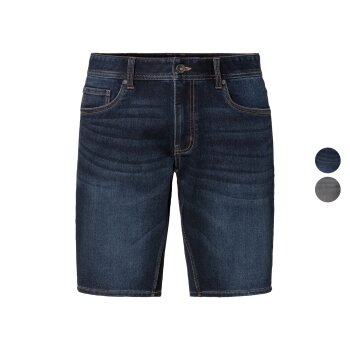 LIVERGY® Herren Sweat-Denim-Bermudas mit Baumwolle -...