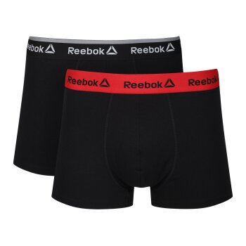 Reebok Herren Boxershorts, 2 Stück, mit Baumwolle (schwarz/rot, 7/XL) - B-Ware neuwertig