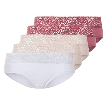 esmara® Damen Hipster, 5 Stück, mit Spitze - B-Ware