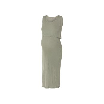 esmara® Damen Umstandskleid in modischer Ripp-Qualität (khaki, L (44/46)) - B-Ware neuwertig