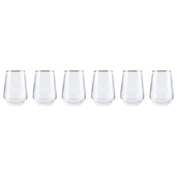 ERNESTO® Glas Set, 6-teilig, mit Goldrand (Wasserglas) - B-Ware neuwertig