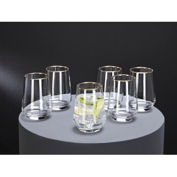 ERNESTO® Glas Set, 6-teilig, mit Goldrand (Wasserglas) - B-Ware neuwertig