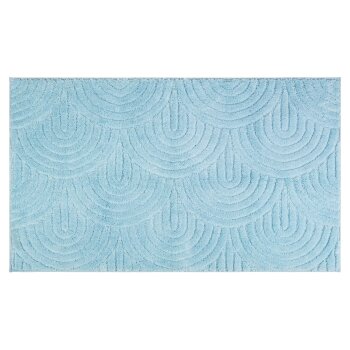 LIVARNO home XL-Badteppich, 70 x 120 cm / Ø 90 cm (hellblau eckig) - B-Ware neuwertig