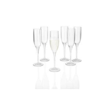 ERNESTO® Gläserset aus stabilem Kunststoff, 6-teilig, Champagnergläser, transparent - B-Ware neuwertig