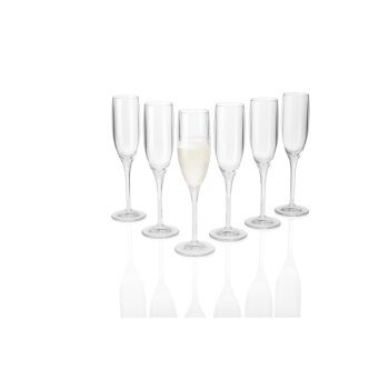 ERNESTO® Gläserset aus stabilem Kunststoff, 6-teilig, Champagnergläser, transparent - B-Ware neuwertig