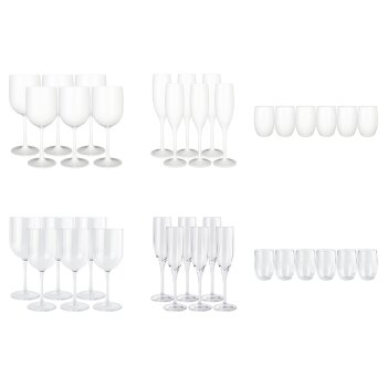 ERNESTO® Gläserset aus stabilem Kunststoff,...