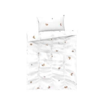 LIVARNO home Edel-Renforcé Baby-Bettwäsche, 100 x 135 cm (Croissants) - B-Ware neuwertig