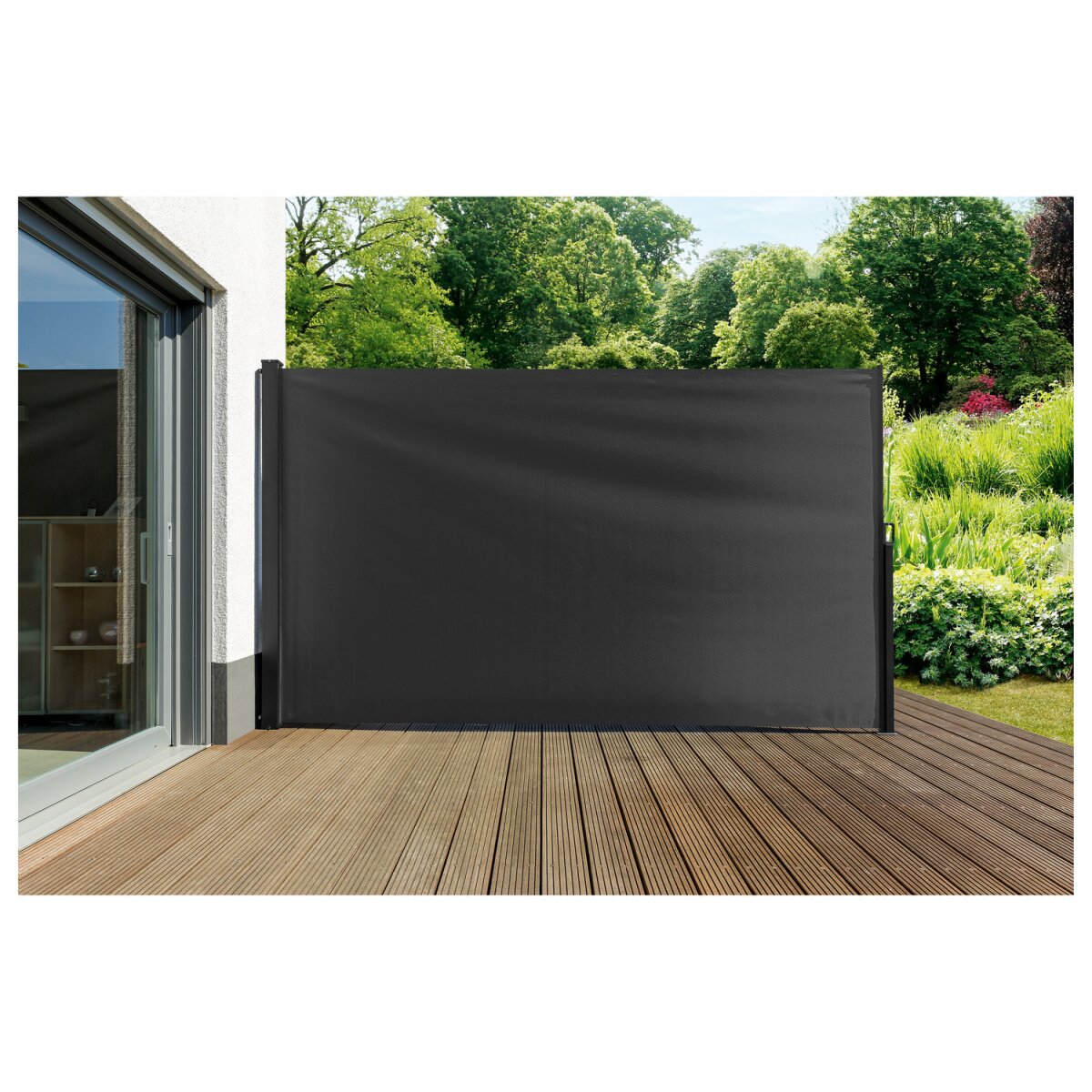 LIVARNO home Seitenmarkise, 350 x 200 cm, schwarz - B-Ware sehr  