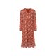 esmara® Damen Midi-Kleid, in moderner 3/4-Länge (gemustert/orange, 44) - B-Ware neuwertig