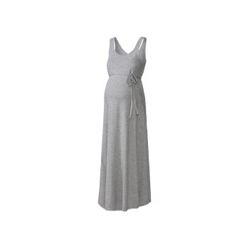 esmara® Damen Umstands-Maxikleid mit Bindeband (grau, XS(32/34)) - B-Ware neuwertig