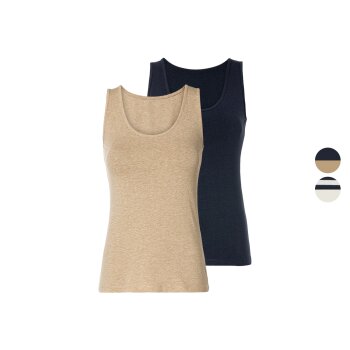 esmara® Damen Tops, 2 Stück, mit hohem...