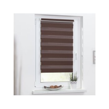 Lichtblick Klemmfix Duo-Rollo, Sonnen- und Sichtschutz, Lichtregulierung, ohne Bohren, Dunkelbraun, 80 cm, 150 cm - B-Ware neuwertig