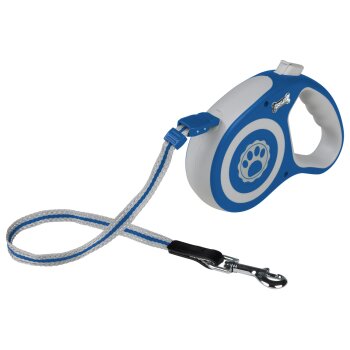 ZOOFARI® Ausziehleine, 5 m, mit Rückzugmechanismus (groß hellgrau, blau) - B-Ware sehr gut
