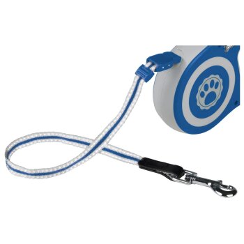 ZOOFARI® Ausziehleine, 5 m, mit Rückzugmechanismus (groß hellgrau, blau) - B-Ware sehr gut