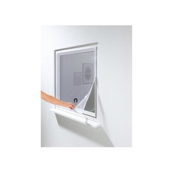 LIVARNO home Insektenschutz-Fenstervorhang mit Magnetverschluss, 130 x 150 cm (weiß) - B-Ware neuwertig