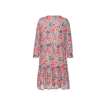 esmara® Damen Chiffonkleid, mit Rüschenbesatz (blau/rot, 38) - B-Ware neuwertig