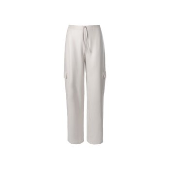 esmara® Damen Cargohose mit Satin-Effekt, beige (L (44/46)) - B-Ware neuwertig