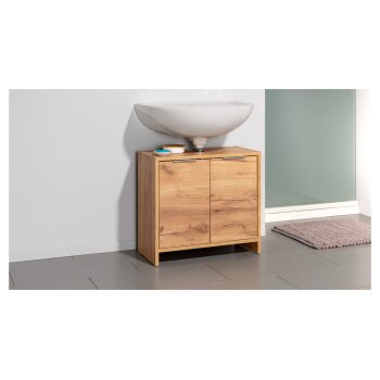 LIVARNO home Waschbeckenunterschrank Verona, in Eiche Wotan - B-Ware sehr gut