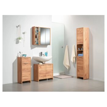 LIVARNO home Waschbeckenunterschrank Verona, in Eiche Wotan - B-Ware sehr gut