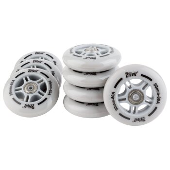 CRIVIT Inliner Rollen mit Kugellager, 8er Set / LED Rollen 4er Set (90mm) - B-Ware neuwertig