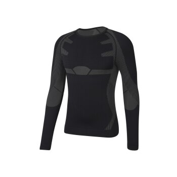 CRIVIT Herren Funktionsunterhemd, langarm, seamless (schwarz/grau, L(52/54)) - B-Ware neuwertig
