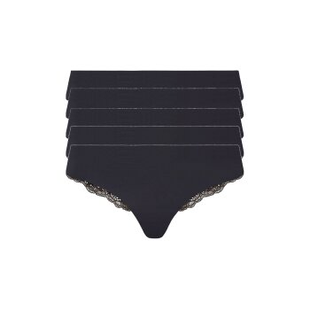 esmara® Damen Strings, 5 Stück, ohne störende Nähte (schwarz, XS (32/34)) - B-Ware neuwertig