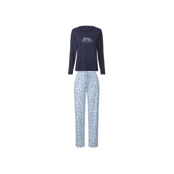 esmara® Damen Pyjama, Gr. L, marine/hellblau - B-Ware neuwertig