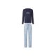 esmara® Damen Pyjama, Gr. L, marine/hellblau - B-Ware neuwertig