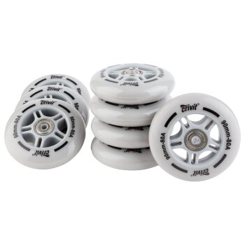 CRIVIT Inliner Rollen mit Kugellager, 8er Set / LED Rollen 4er Set (90mm) - B-Ware sehr gut