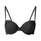 esmara® Damen T-Shirt BHs, 2 Stück, mit verstellbaren Trägern (schwarz/beige, 70A) - B-Ware neuwertig