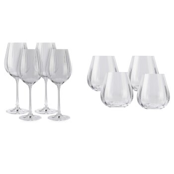 ERNESTO® Rotwein- / Wassergläser geriffelt,...