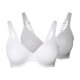 esmara® Damen Bügel-BHs, 2 Stück, mit gemouldeten Cups (hellgrau/weiß, 85D) - B-Ware neuwertig