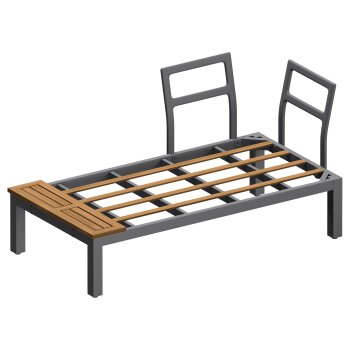 LIVARNO home Loungeecke, 3-teilig, aus Alu und Holz, braun/grau - B-Ware neuwertig