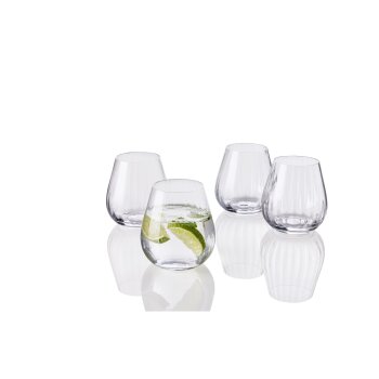 ERNESTO® Rotwein- / Wassergläser geriffelt, Kristallglas (Wasserglas) - B-Ware neuwertig