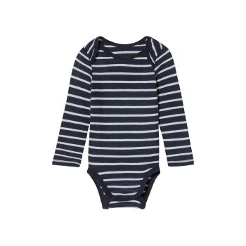 lupilu® Baby Bodies, 2 Stück, langarm, aus reiner Baumwolle (navy/weiß, 74/80) - B-Ware neuwertig