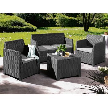 LIVARNO home Loungeset, 4-teilig, Pre Zero,...